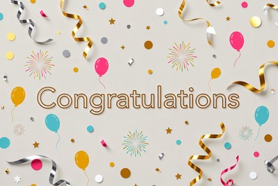 Congratulations with Balloons and Confetti