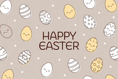 Happy Easter Cute Easter Eggs