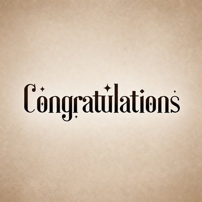 Congratulations Text on Parchment