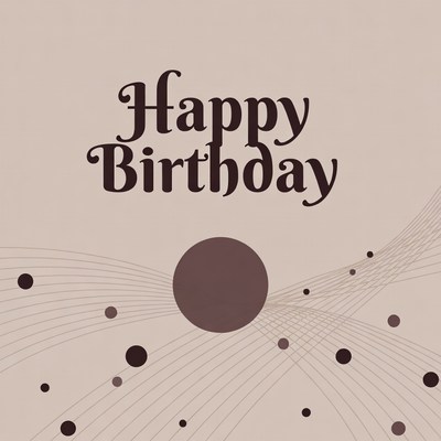 Happy Birthday with Dots and Swirls