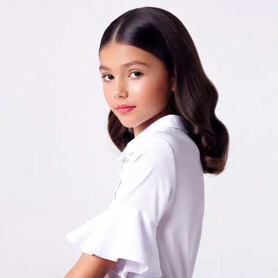 Young Latina girl in white blouse