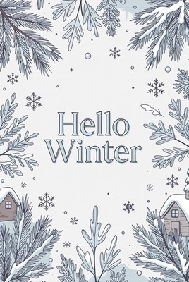Hello Winter Clipart with Snowy Branches