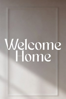 Welcome Home Text on Door