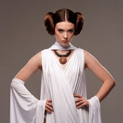 Princess Leia in white gown