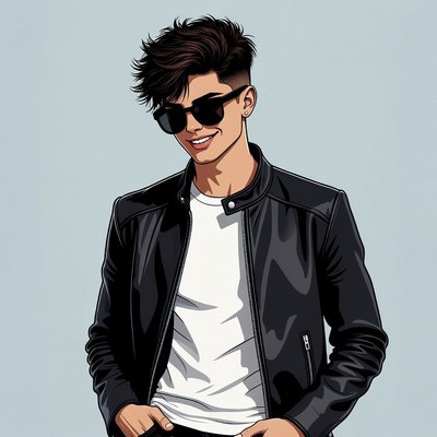 Stylish man in leather jacket