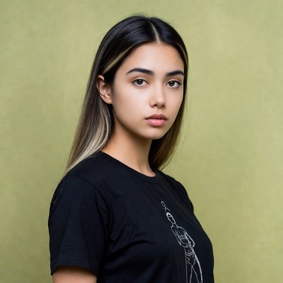 Asian woman in black t-shirt