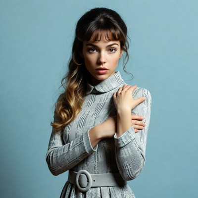 Woman with bangs arms crossed