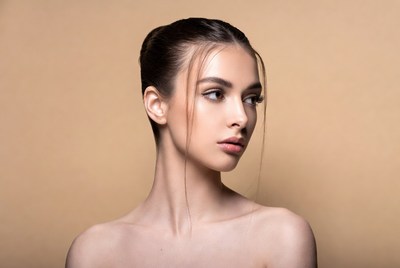 Beautiful woman profile portrait