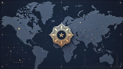Golden Star on World Map