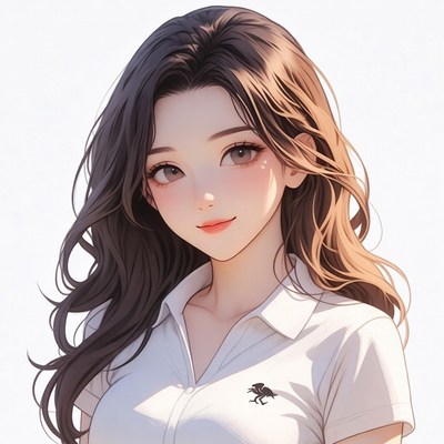 Anime girl with long brown hair