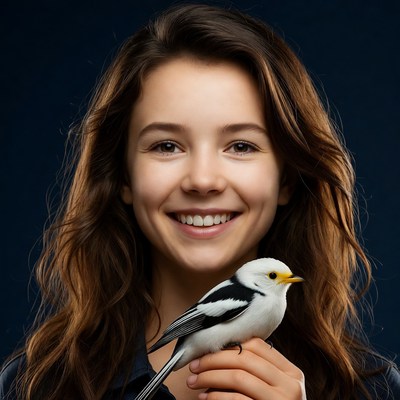 Girl holding white bird