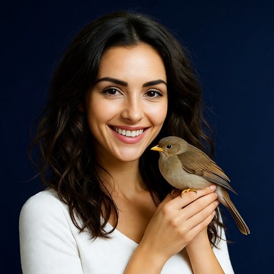 Woman holding small bird
