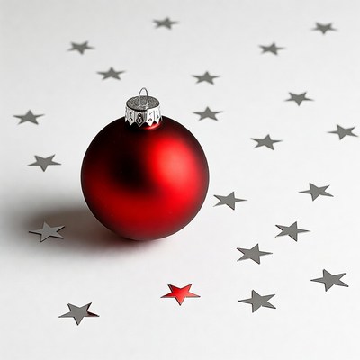 Red Christmas ornament with stars