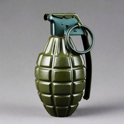 Green military hand grenade
