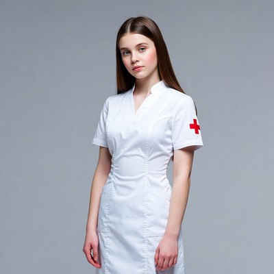 Young nurse in white uniform