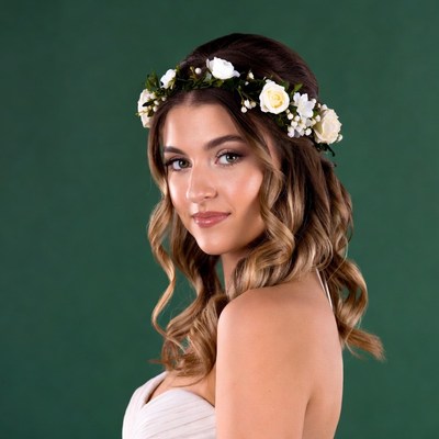 Woman with white flower crown
