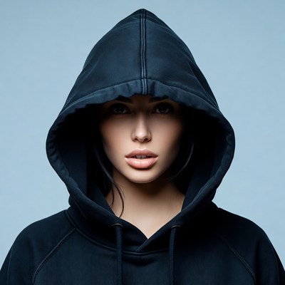 Woman in black hoodie