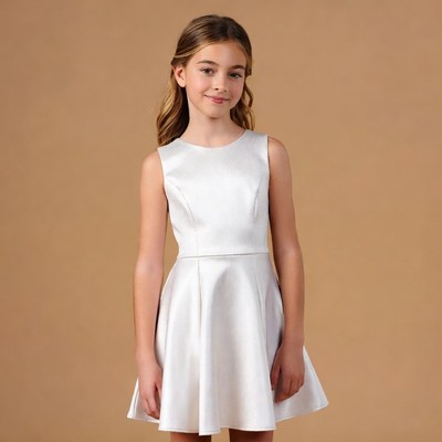 Girl in white sleeveless dress