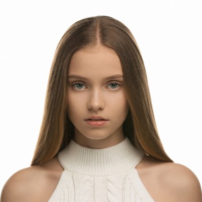 Young woman with long brown hair