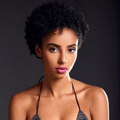 African-American woman with curly hair