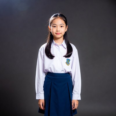 Asian girl in school uniform