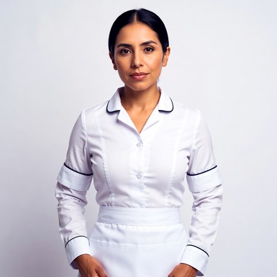 Latina nurse in white uniform