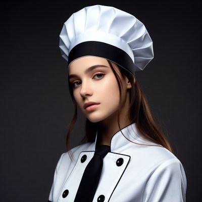 Young woman in chef uniform