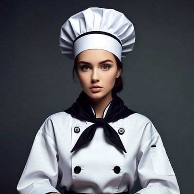 Woman wearing chef uniform