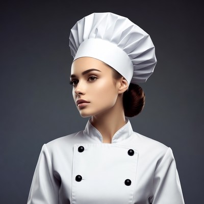 Woman wearing chef hat