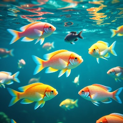 Colorful tropical fish swimming underwater