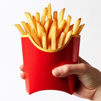 Hand holding McDonald's french fries