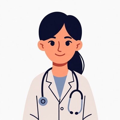 Asian woman doctor with stethoscope