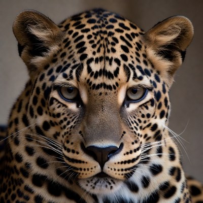 Close-up leopard face