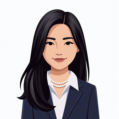 Asian woman in business suit illustration
