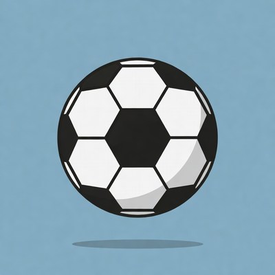 Black and white soccer ball illustration