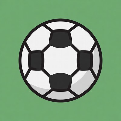 Soccer Ball on Green Background