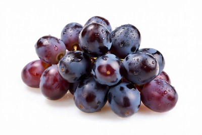 Fresh Black Grapes with Water Droplets