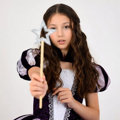 Girl holding magic wand costume