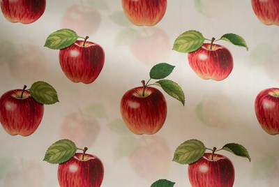 Red Apples Pattern on White