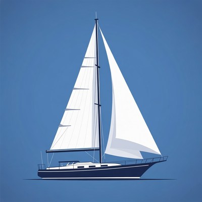 Sailboat with white sails