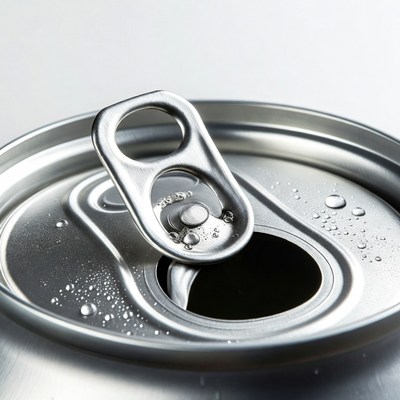 Open silver soda can