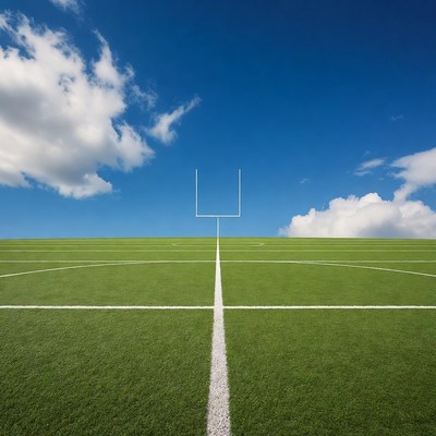 Football Goalposts on Green Field