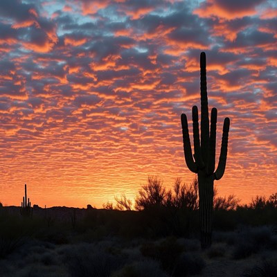 Saguaro Cactus at Sunset