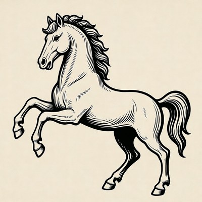 Rearing horse illustration
