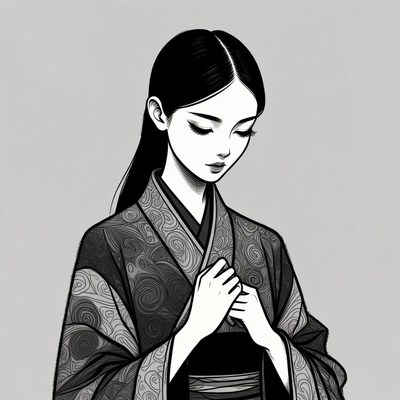 Asian woman in kimono