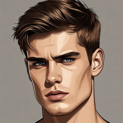 Handsome man with blue eyes