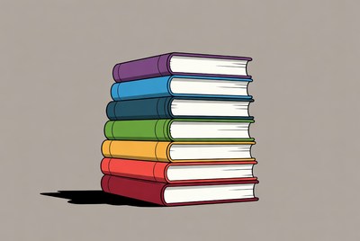 Stack of colorful books illustration