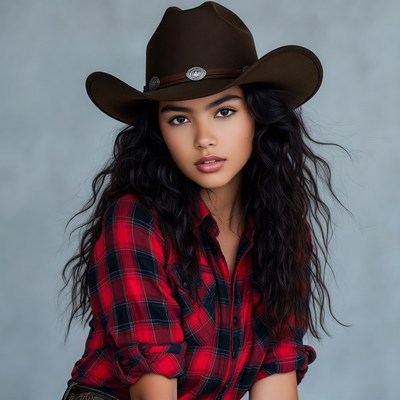 Young woman in cowboy hat