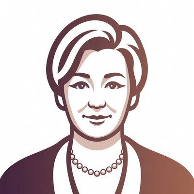 Illustration of smiling Asian woman