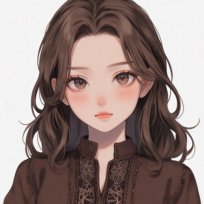 Anime girl with brown hair